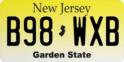 NJ license plate B98WXB