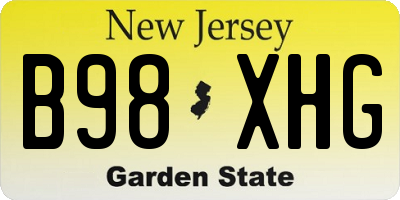 NJ license plate B98XHG