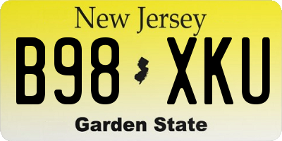 NJ license plate B98XKU
