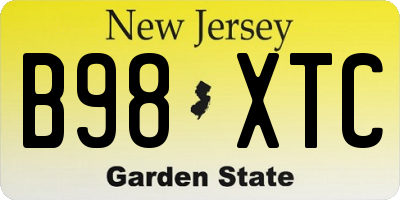 NJ license plate B98XTC
