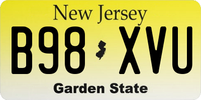 NJ license plate B98XVU