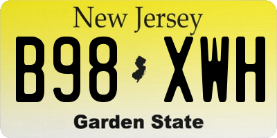 NJ license plate B98XWH