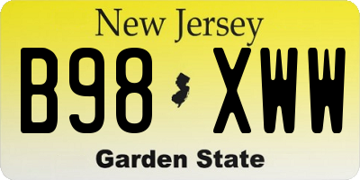 NJ license plate B98XWW