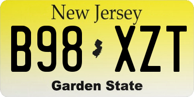 NJ license plate B98XZT