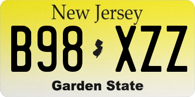 NJ license plate B98XZZ