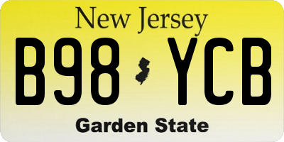 NJ license plate B98YCB