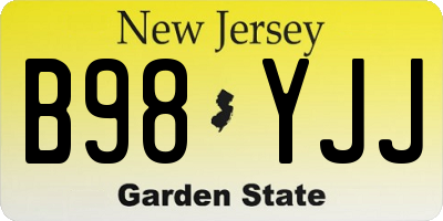 NJ license plate B98YJJ