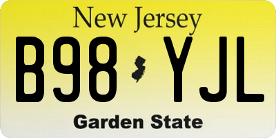 NJ license plate B98YJL