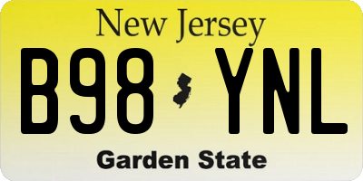 NJ license plate B98YNL