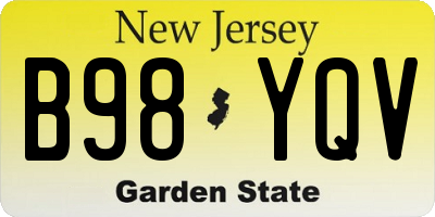 NJ license plate B98YQV