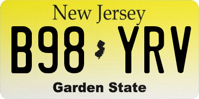NJ license plate B98YRV