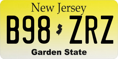 NJ license plate B98ZRZ