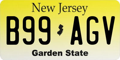 NJ license plate B99AGV