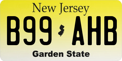 NJ license plate B99AHB