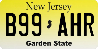 NJ license plate B99AHR