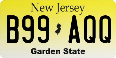 NJ license plate B99AQQ