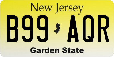 NJ license plate B99AQR