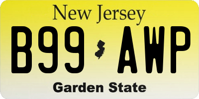 NJ license plate B99AWP