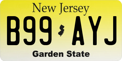 NJ license plate B99AYJ
