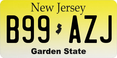 NJ license plate B99AZJ