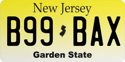 NJ license plate B99BAX