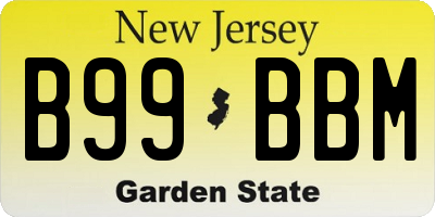 NJ license plate B99BBM