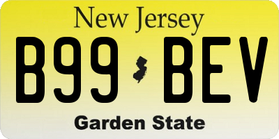 NJ license plate B99BEV