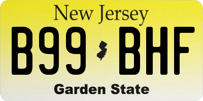 NJ license plate B99BHF