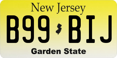 NJ license plate B99BIJ