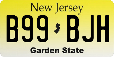 NJ license plate B99BJH