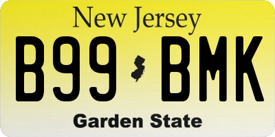 NJ license plate B99BMK