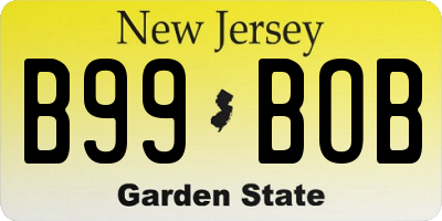NJ license plate B99BOB
