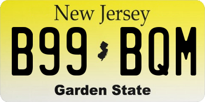 NJ license plate B99BQM