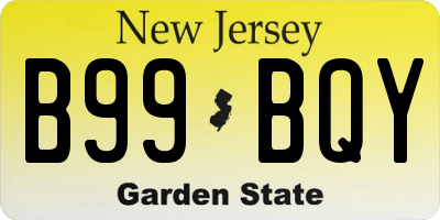NJ license plate B99BQY