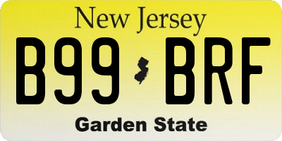 NJ license plate B99BRF