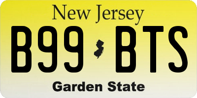NJ license plate B99BTS