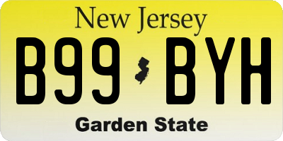 NJ license plate B99BYH