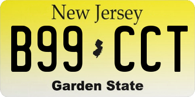 NJ license plate B99CCT