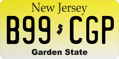 NJ license plate B99CGP