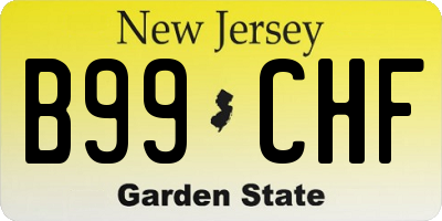NJ license plate B99CHF