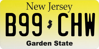 NJ license plate B99CHW