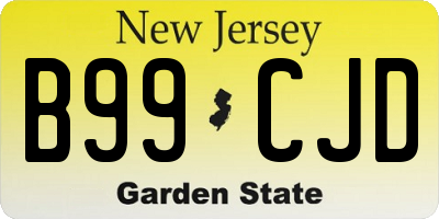 NJ license plate B99CJD