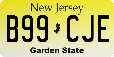 NJ license plate B99CJE