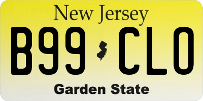 NJ license plate B99CLO