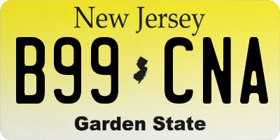 NJ license plate B99CNA