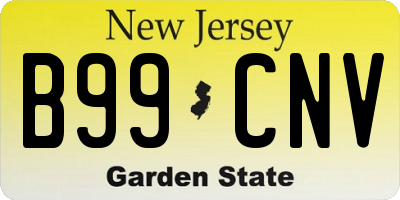NJ license plate B99CNV
