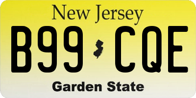 NJ license plate B99CQE