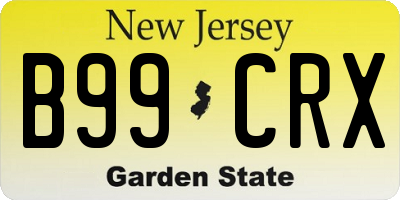 NJ license plate B99CRX