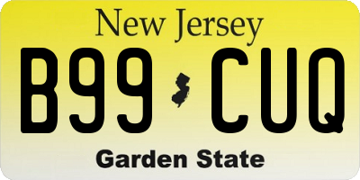 NJ license plate B99CUQ