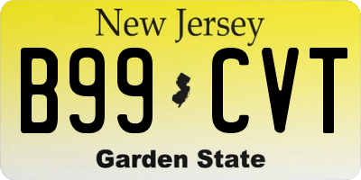 NJ license plate B99CVT